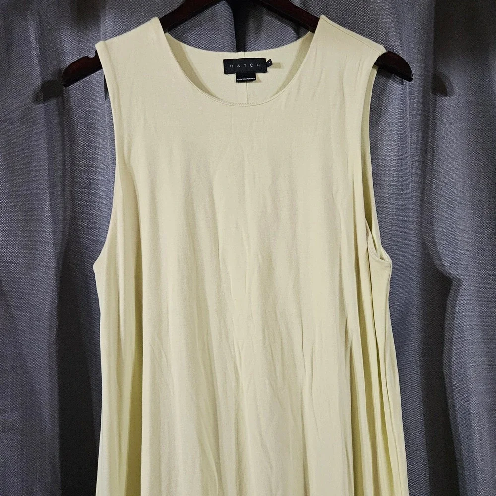 Hatch Maternity Sleeveless Maxi Dress‎ Pale Yellow Jersey Knit Crew Neck Size 4